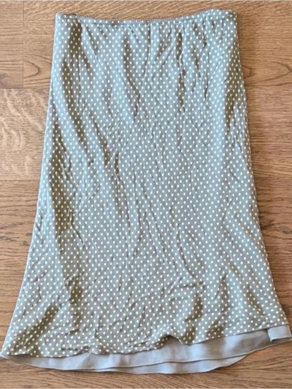 Rare Italian Vintage 100% Silk Polka Dot Midi Skirt